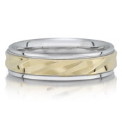 X3123/5GT is a two-tone wedding band that is 6mm wide.