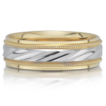 Mens wedding rings two tone gold