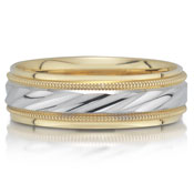 X4051/7GT is a two-tone wedding band that is 6mm wide.