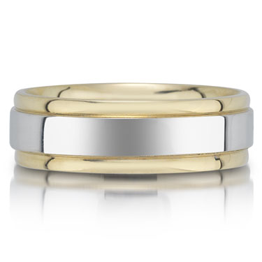 X4195/6GT is a two-tone wedding band that is 6mm wide.