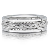 X4301/6GW is a braided wedding band that is 6mm wide.