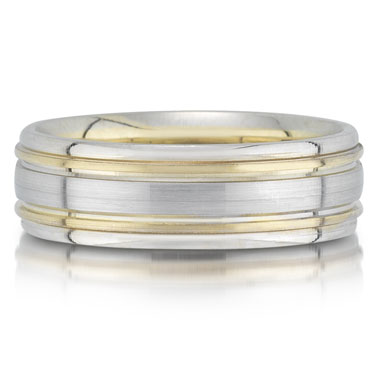 X4378/7GT is a two-tone wedding band that is 7mm wide.