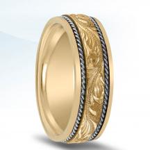 Engraved Men's Two-Tone Wedding Band - NT01707