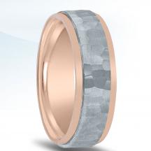 Men's Two-tone Hammered Wedding Band - NT16741