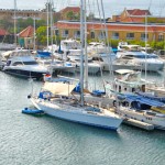 Marina view at Harbour Island in Bonaire.