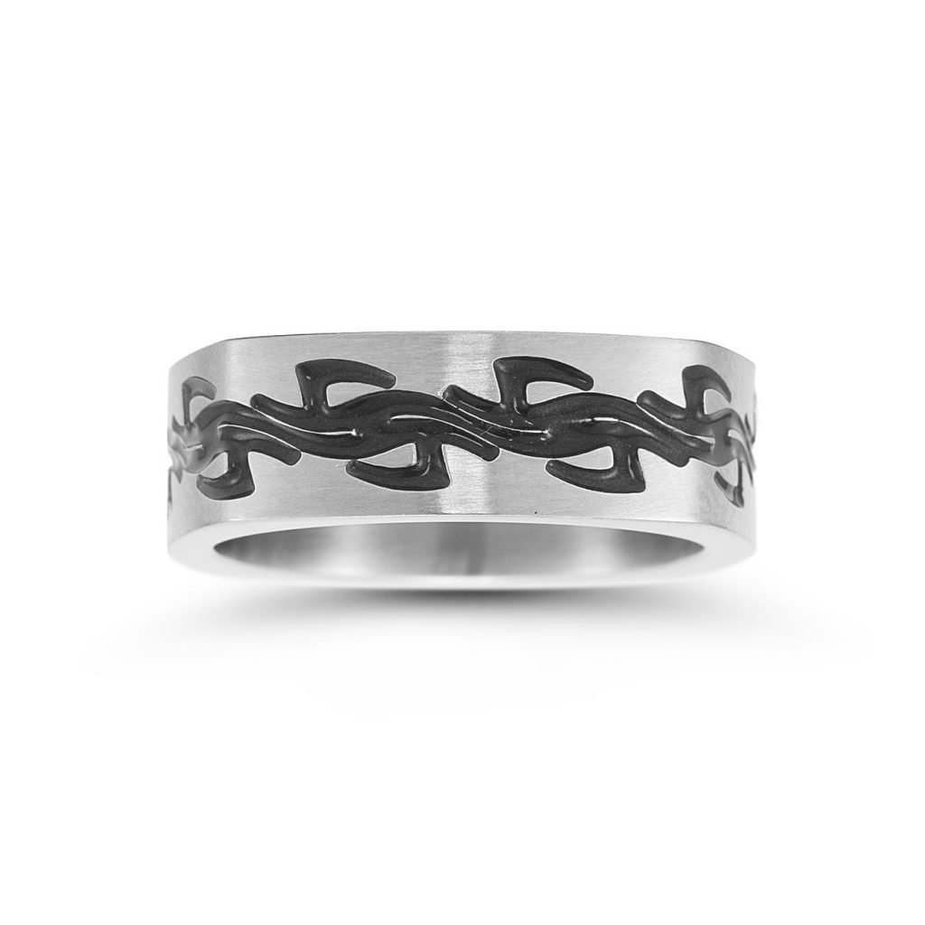 ringdamascussteelTMN173198DS Novell Wedding Bands