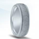 Men's Wedding Band N16625 with Milgrain and Center Finish by Novell