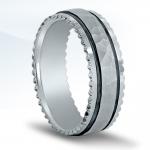 Men's Carved Black Rhodium Wedding Band