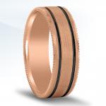 Men's Carved Black Rhodium Wedding Band