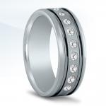 Men's Diamond Wedding Band with Black Rhodium