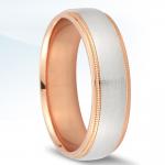 Two-tone wedding band with milgrain by Novell