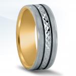 Wedding Band XNT16981with Black Grooves