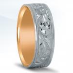 Mens' Platinum Palladium Combination Wedding Band