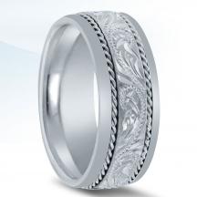 Hand Engraved Men's Wedding Band - N03091