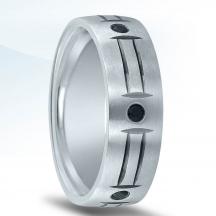 Trending Wedding Band ND01989 with Black Diamonds