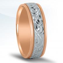 Men's Two-tone Engraved Wedding Band NT16745