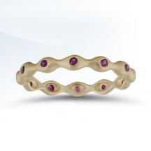 Ladies Stackable Ring with Colored Stones