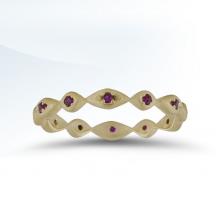 Ladies Stackable Ring with Colored Stones