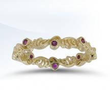 Ladies Stackable Ring with Colored Stones