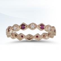 Ladies Stackable Ring with Colored Stones