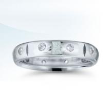 Ladies wedding band with diamonds - LD01645