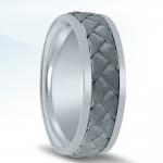 Hand-braided wedding band by Novell - available in platinum or gold.