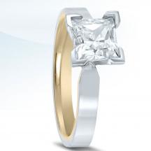 Insed Out Engagement Ring ET20295 with Yellow Gold