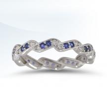 Ladies Stackable Ring LD16872-SA-FW with Blue Sapphires